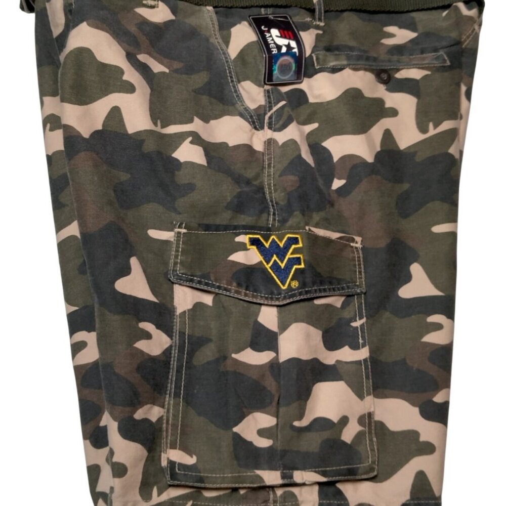 WVU Mountaineers Camo Cargo Shorts J America L Woodland Camouflage West Virginia